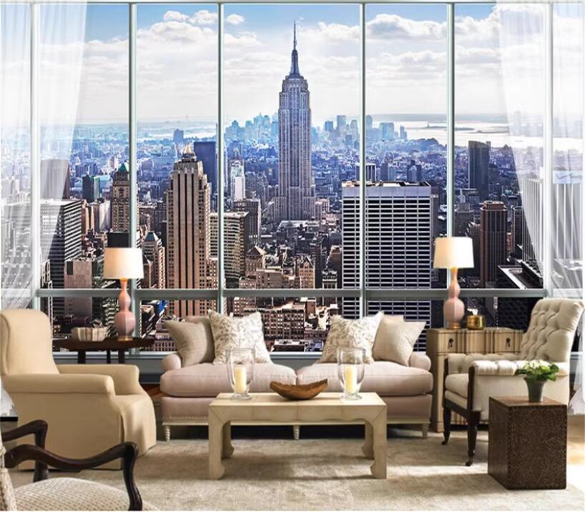 Interior Design New York - New York Sunrise 3D-Fenster, Stadtbild, individuelles