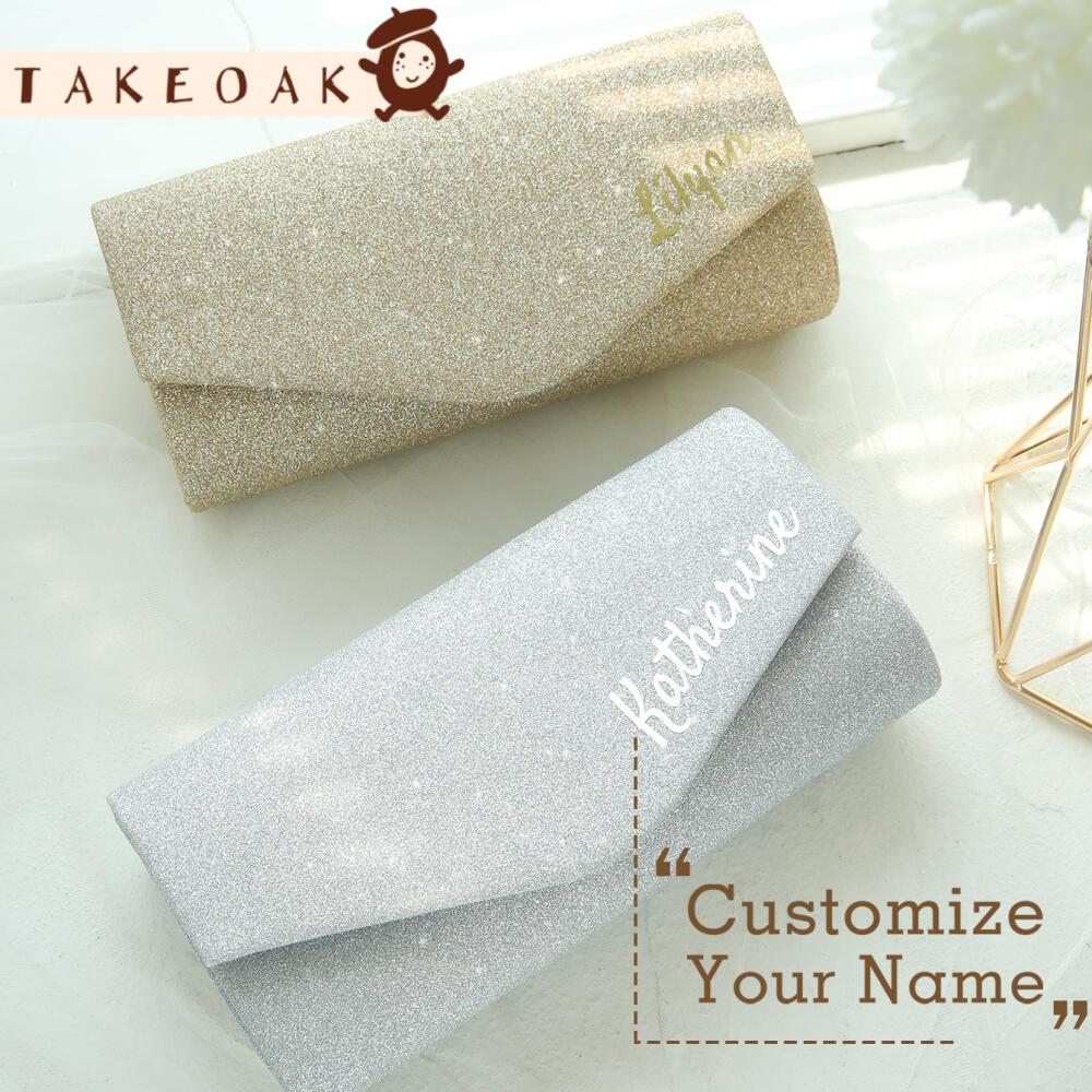 Interior Design Name - Benutzerdefinierte kursive Namens-Glitzer-Umschlag-Umhängetasche, formelle Handtasche, personalisiertes