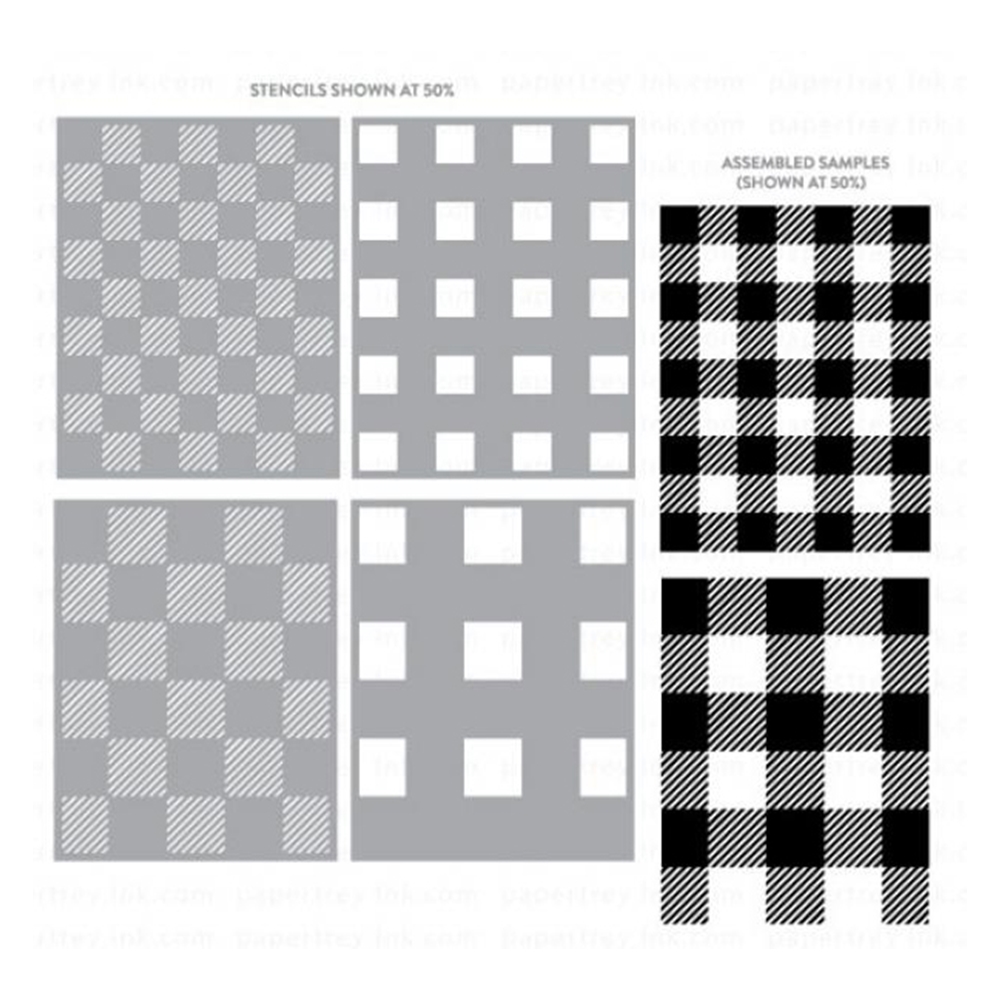Interior Design Paper - Neue Büffel Plaid Schablone Sammlung Scrap