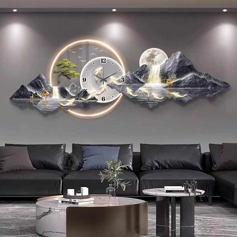 Luxus Licht Wanduhr Wohnzimmer – Interior Design Living Room And Kitchen Bewertung und Preis