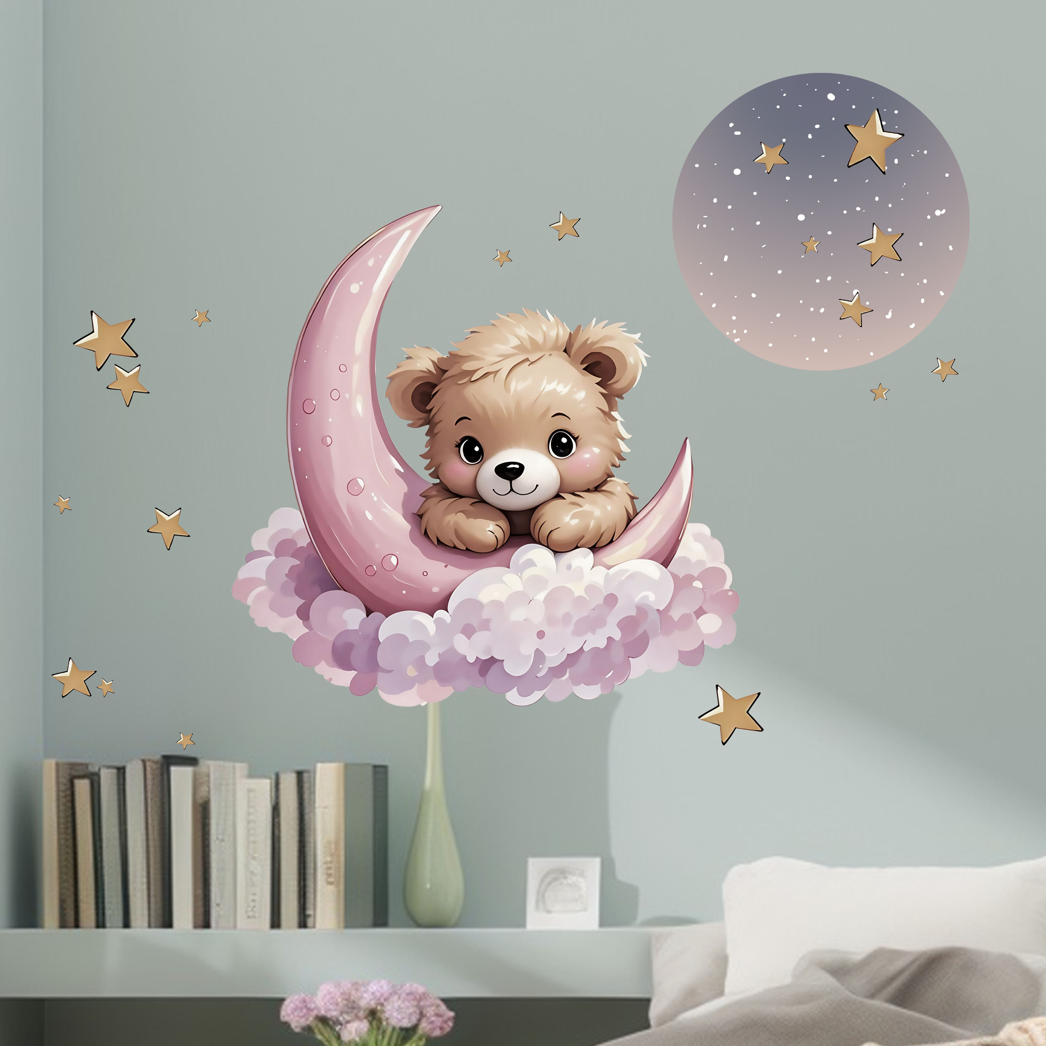 Neue Ankunft Bär Stern Mond Na – Interior Design Paper Bewertung und Preis