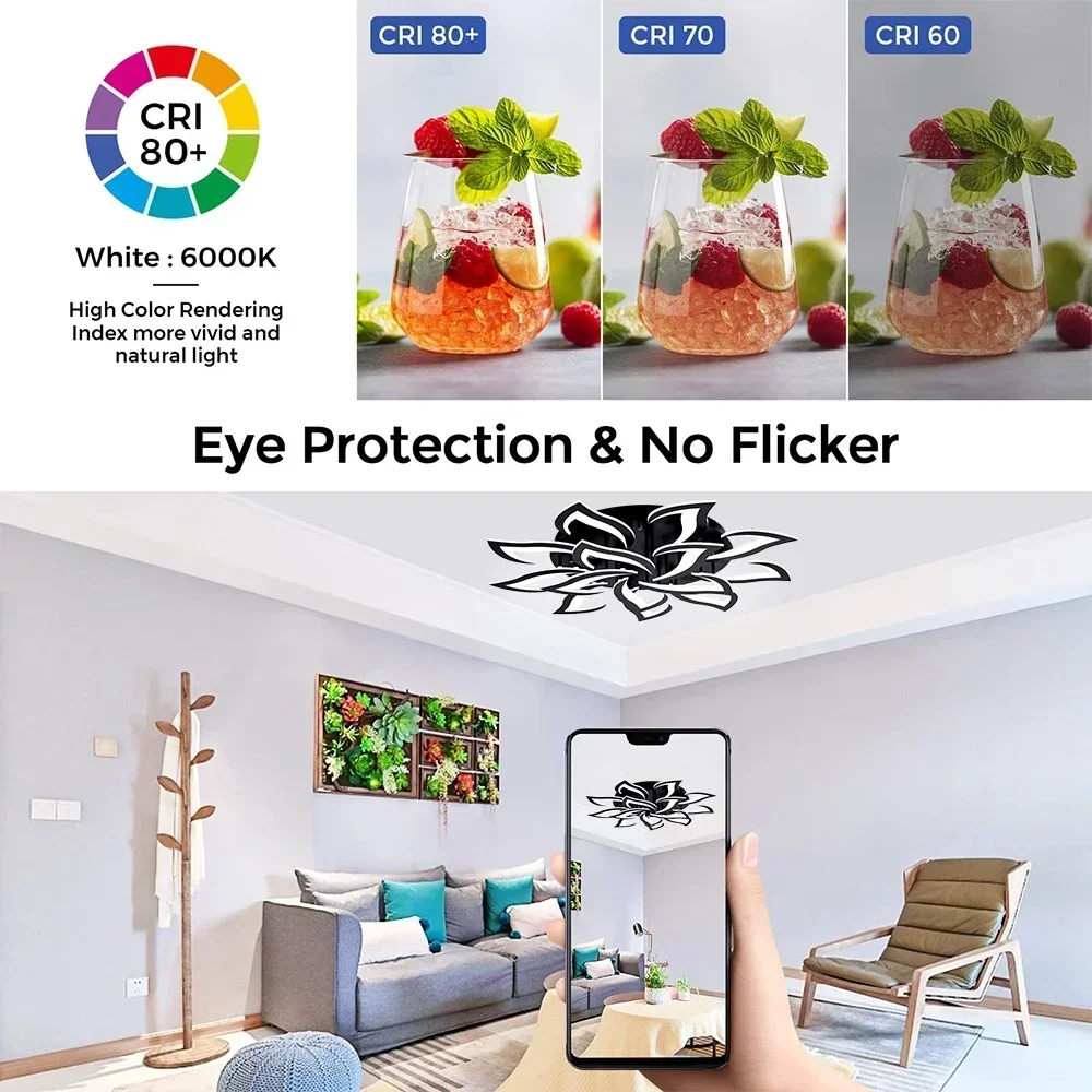 Designer LED Blütenblatt Kronl – Interior Design Living Room And Kitchen Bewertung und Preis